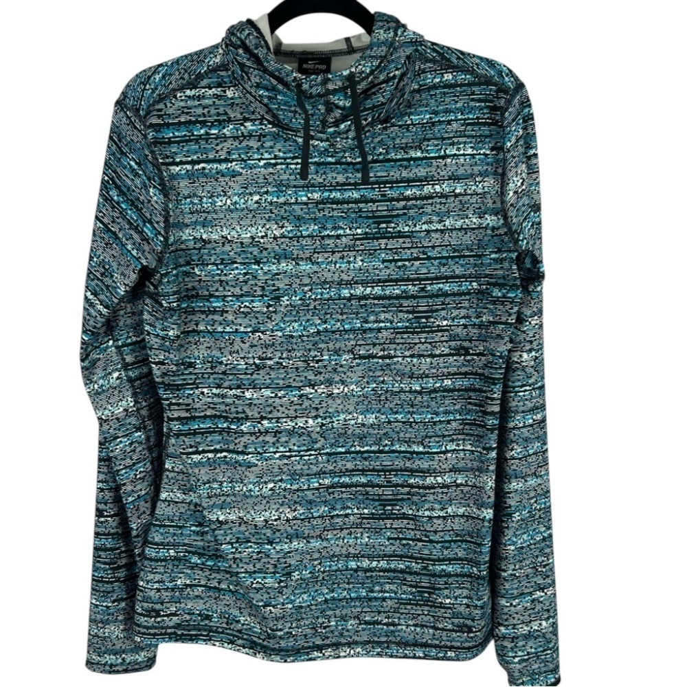 Nike Pro Dry Fit Funnel Neck Women’s Blue Hoodie Size Large